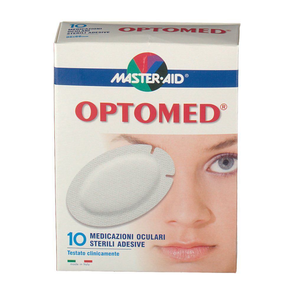 MasterAid Optomed medicazioni oculari, 10 pezzi. Medicazioni oculari sterili adesive.
