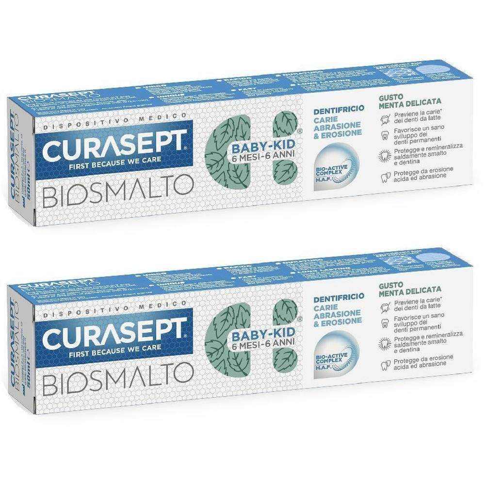 Curasept Biosmalto Dentifricio Baby Kid Menta Carie Abrasione & Erosione