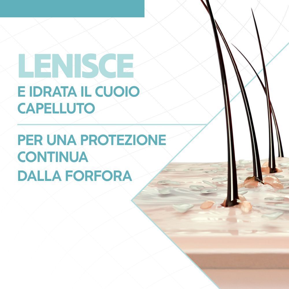 Illustrazione di ciocche di capelli e cuoio capelluto, che mostrano idratazione e protezione antiforfora.