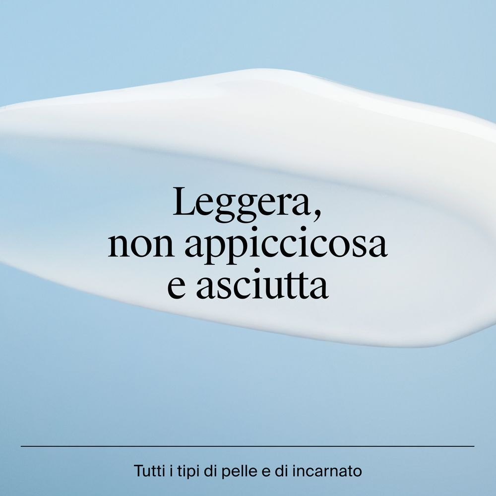 Texture leggera e non appiccicosa per tutti i tipi di pelle.