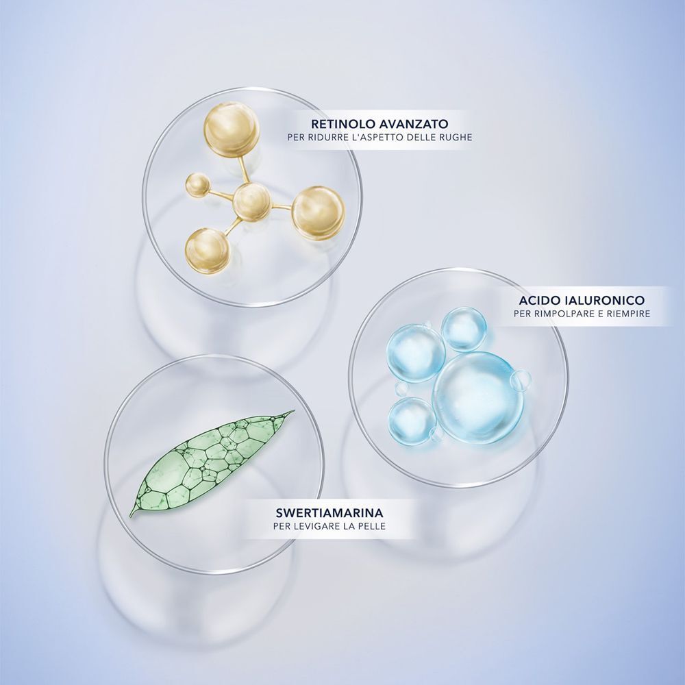 Ingredienti Roc Derm Correxion: retinolo, acido ialuronico, swertiamarina.