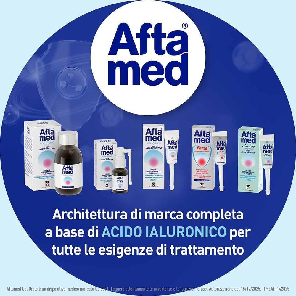 Linea Afta Med: Soluzioni a base di acido ialuronico per ogni esigenza di trattamento.