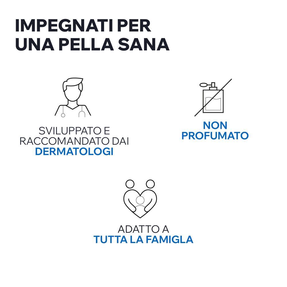 Sviluppato da dermatologi, senza profumo, adatto a tutta la famiglia.