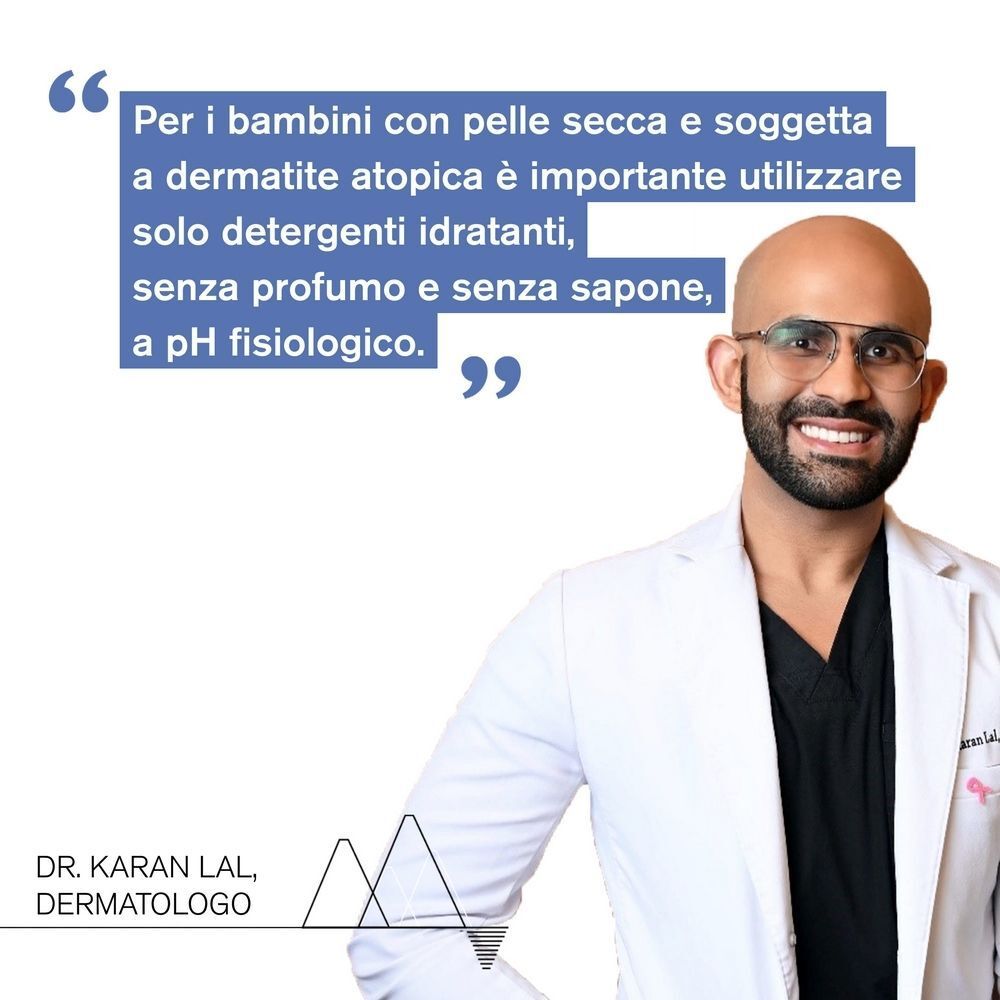 Dermatologo Dr. Karan Lal raccomanda Uriage Xemose per pelle secca neonati.