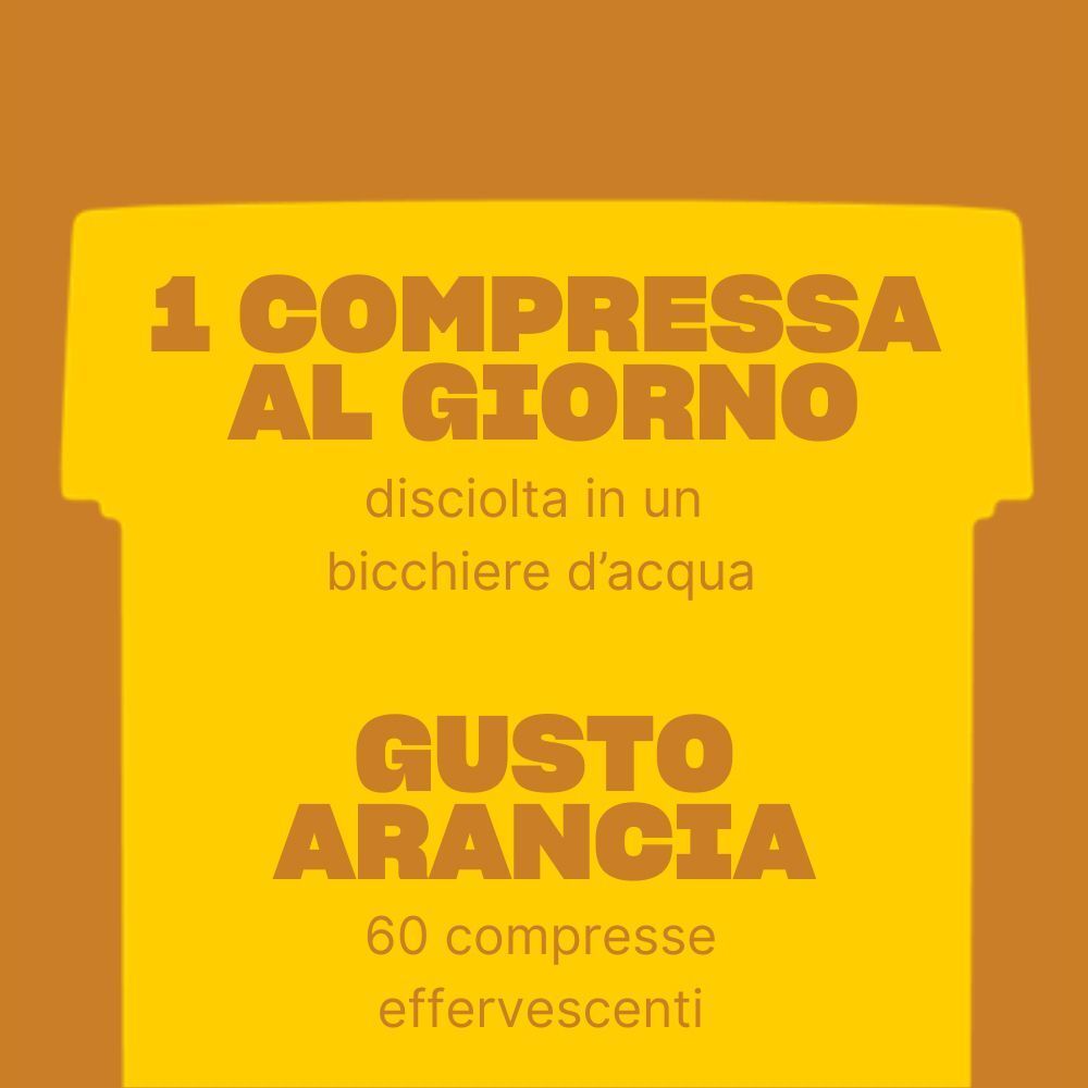 Vitamina C Swisse: 1 compressa al giorno, gusto arancia, 60 compresse effervescenti.