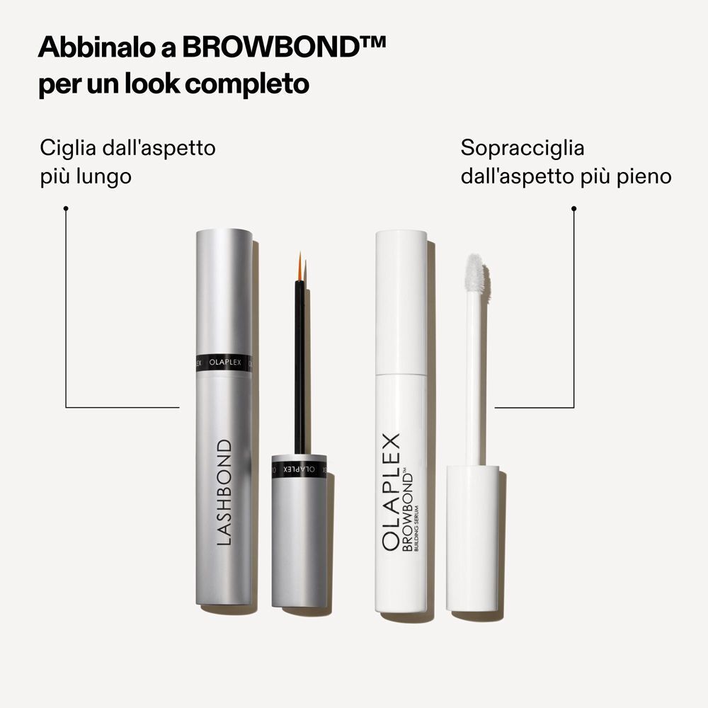 Prodotti Olaplex LASHBOND™ e BROWBOND™ uno accanto all'altro.