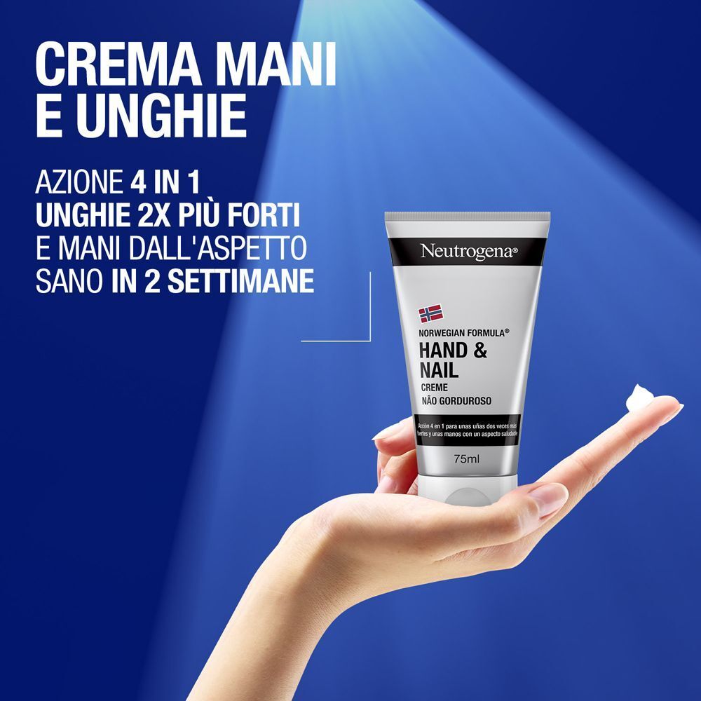 Crema mani e unghie Neutrogena in una mano, tubo da 75ml.