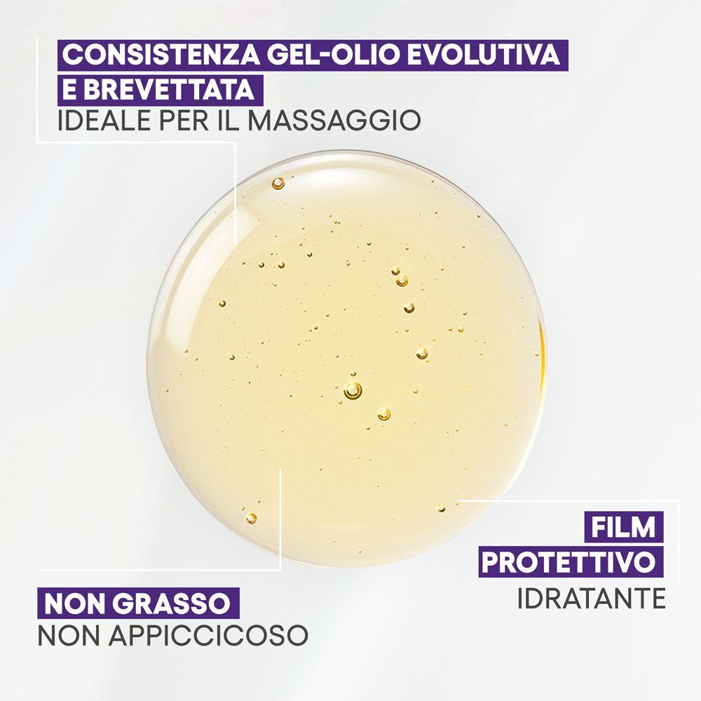Goccia di gel-olio A-Derma Epitheliale Ultra Repair con bollicine.