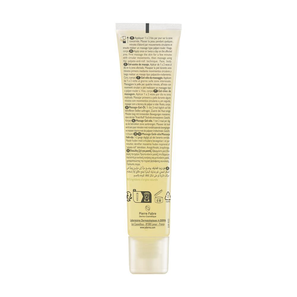 Retro di un tubo A-Derma Epitheliale Ultra Repair Gel-Olio con istruzioni.