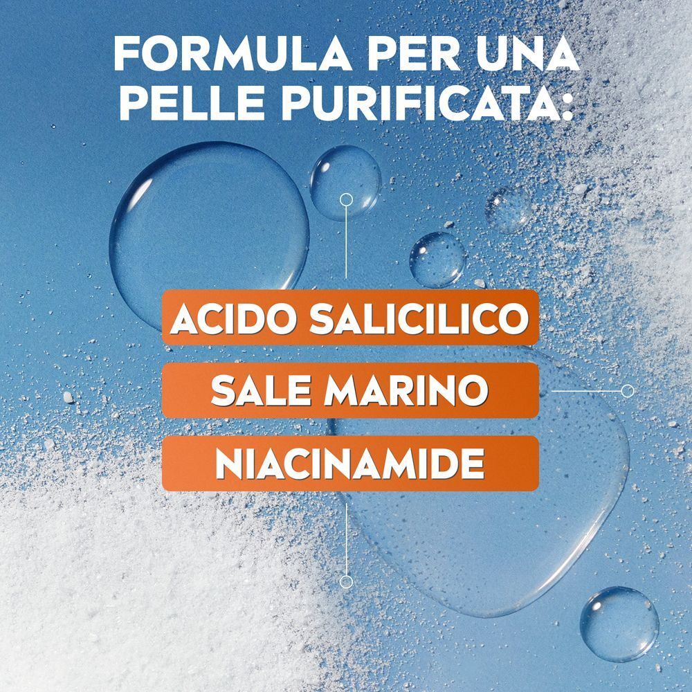 Formula Nivea Derma Skin Clear Gel con acido salicilico, sale marino, niacinamide.