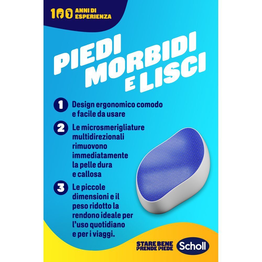Scholl Lima Piedi Pelle Dura: design ergonomico, superficie micromesh.