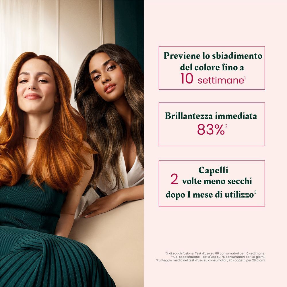 Due donne con capelli lunghi e curati, che promuovono René Furterer Color Glow.