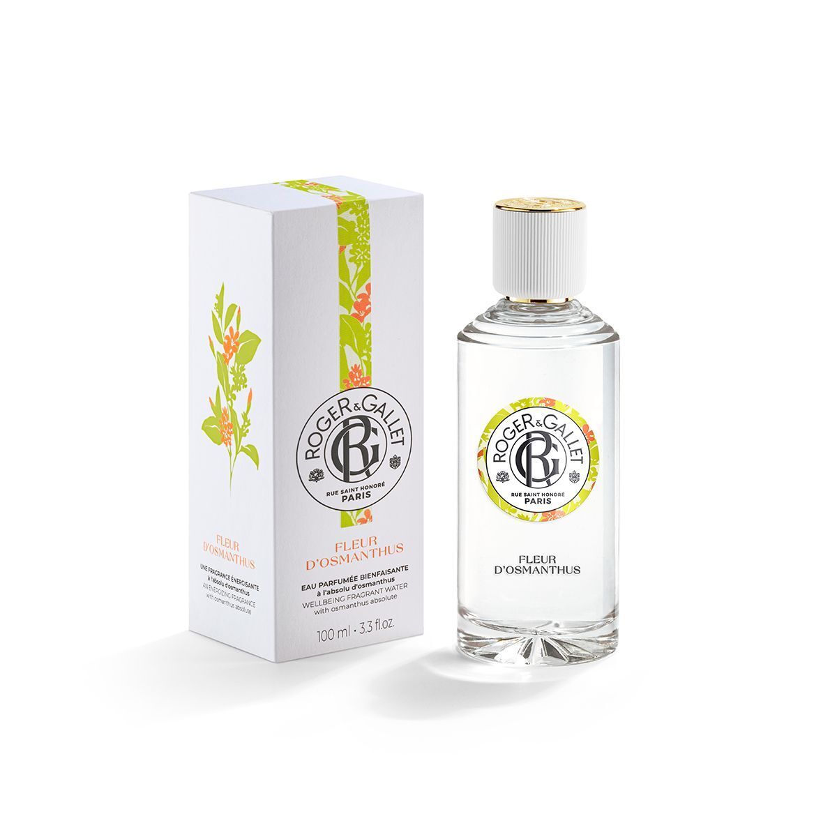 ROGER&GALLET Fleur D'osmanthus Eau de Parfum con la sua confezione.