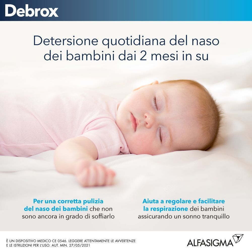 Spray Debrox per la detersione quotidiana del naso dei bambini dai 2 mesi.