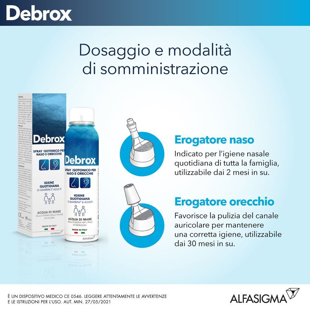 Spray Debrox: erogatori naso e orecchio, igiene quotidiana per tutta la famiglia.