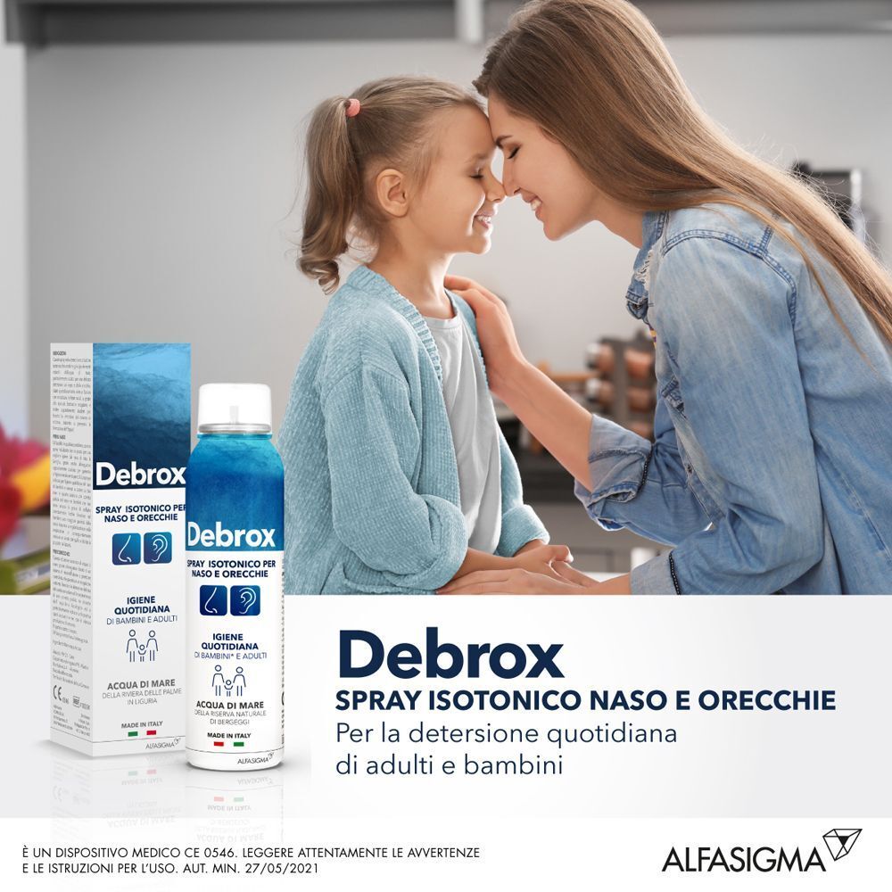 Spray isotonico Debrox per naso e orecchie, detersione quotidiana adulti e bambini.