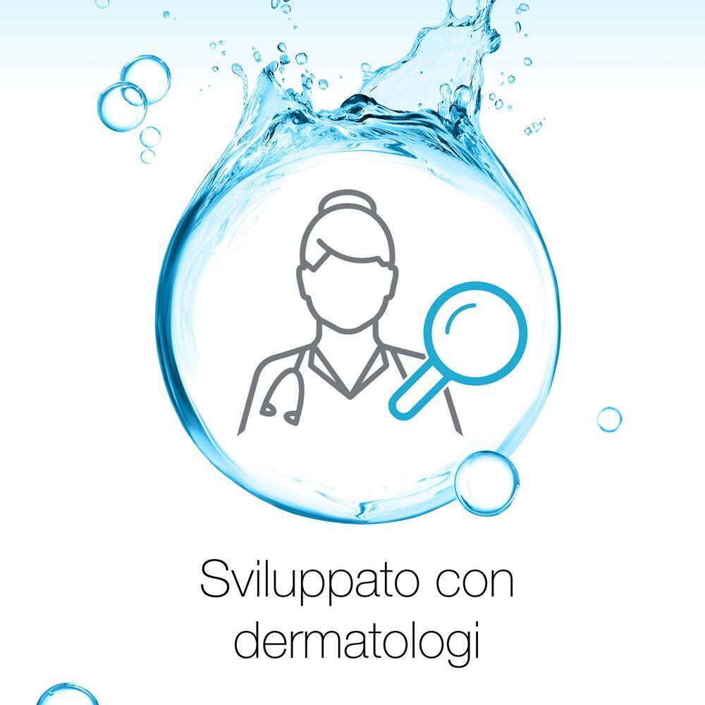 Simbolo di un medico con lente d'ingrandimento, che indica sviluppo dermatologico.