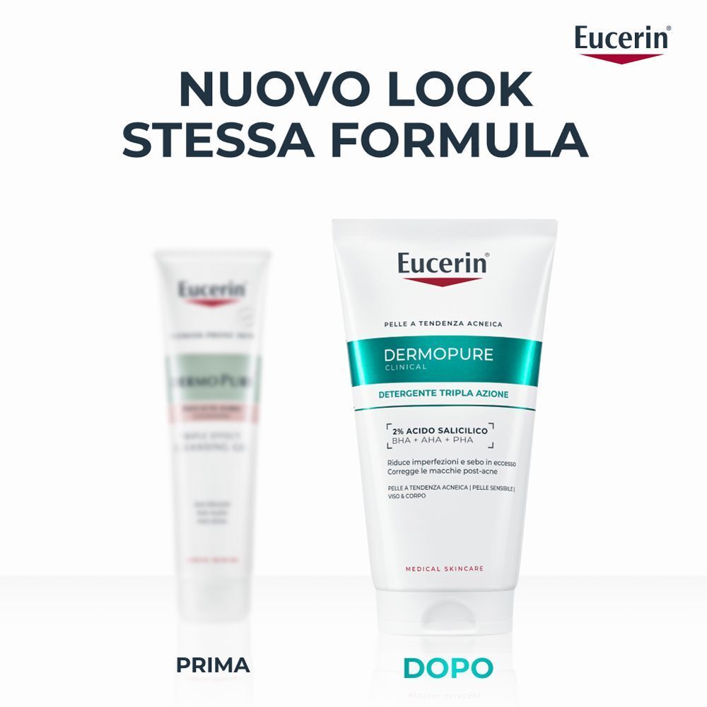 Eucerin Dermopure: Nuovo look, stessa formula del detergente.