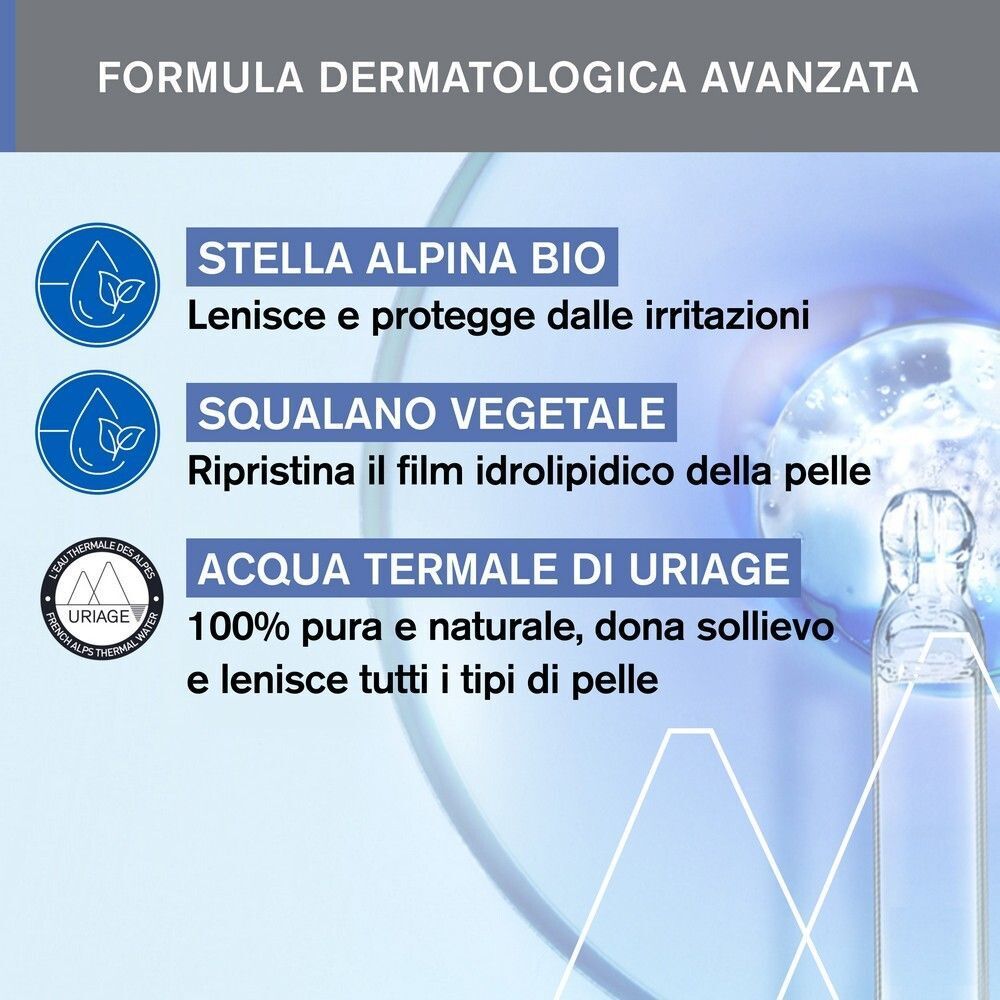 Ingredienti della URIAGE BEBE 1ère Cold Cream: Stella Alpina bio, squalane vegetale.