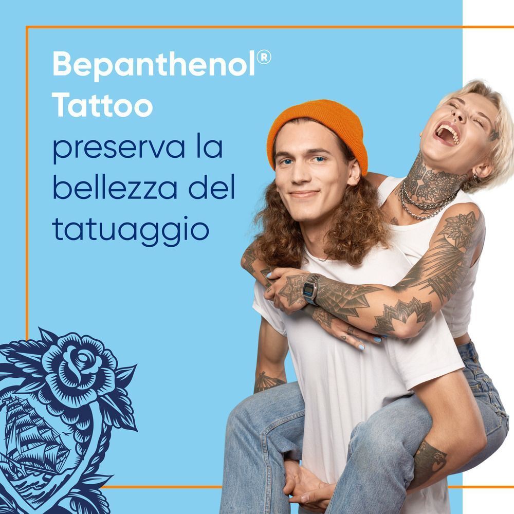 Coppia tatuata, Bepanthenol Tattoo preserva la bellezza del tatuaggio.