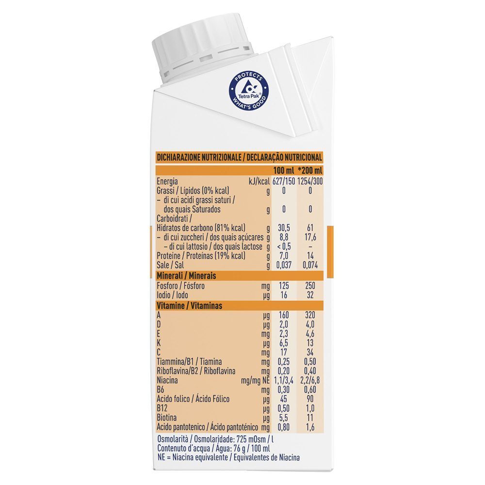 Retro Meritene Clinical Frutta: informazioni nutrizionali, vitamine e minerali.