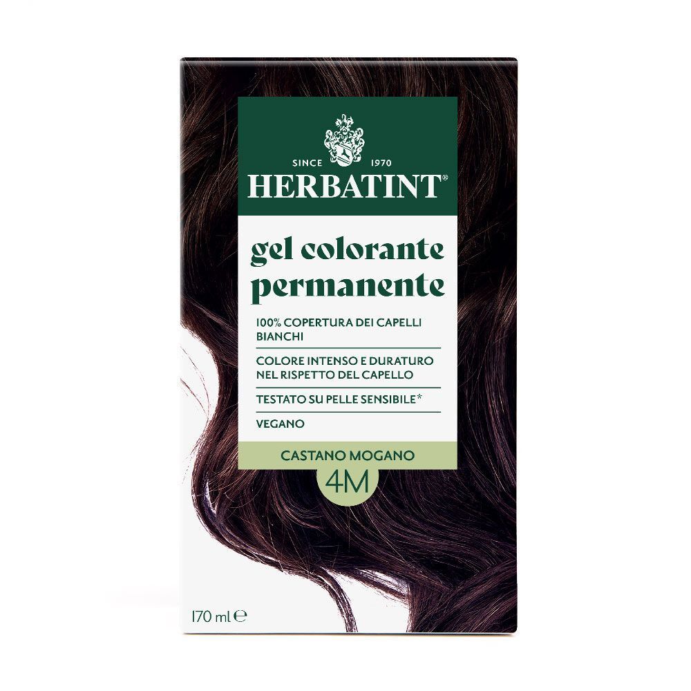 Herbatint Gel Colorante Permanente 4M Castano Mogano. Colore capelli castano mogano.