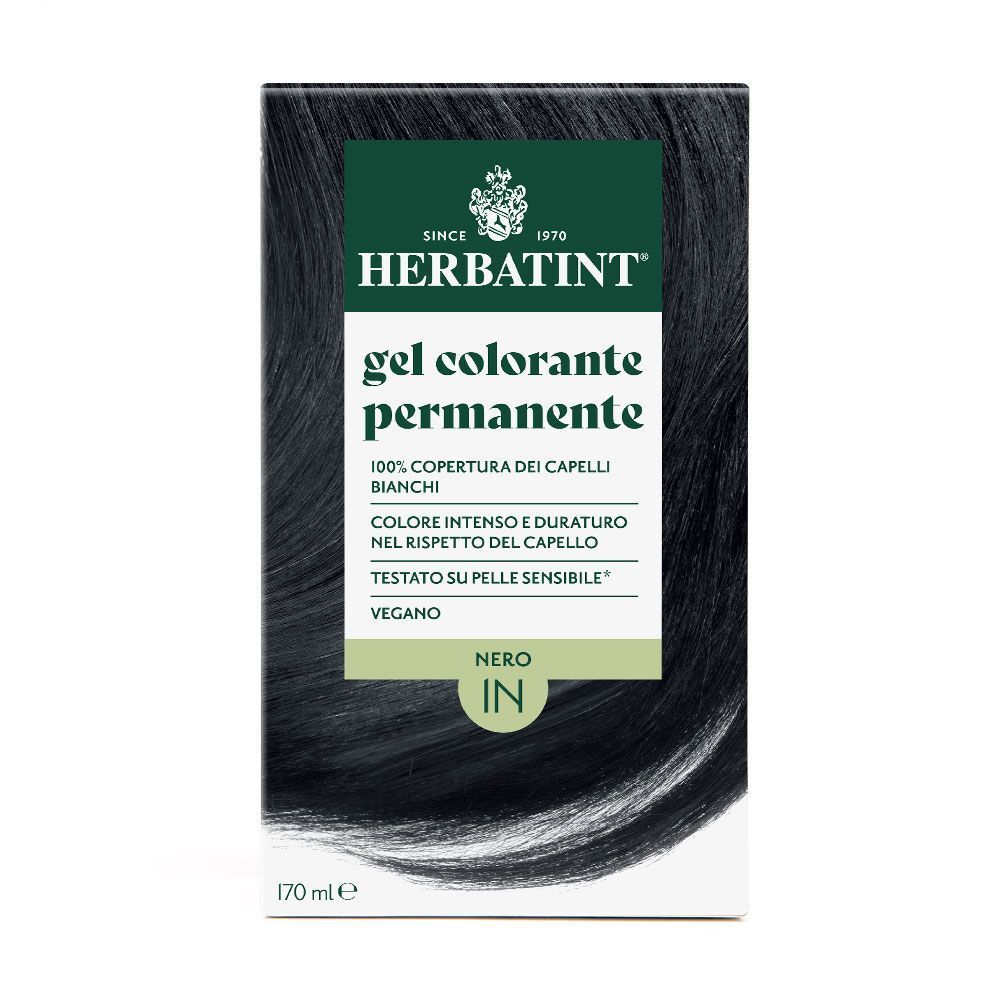 Herbatint gel colorante permanente Nero (1N), fronte della confezione.