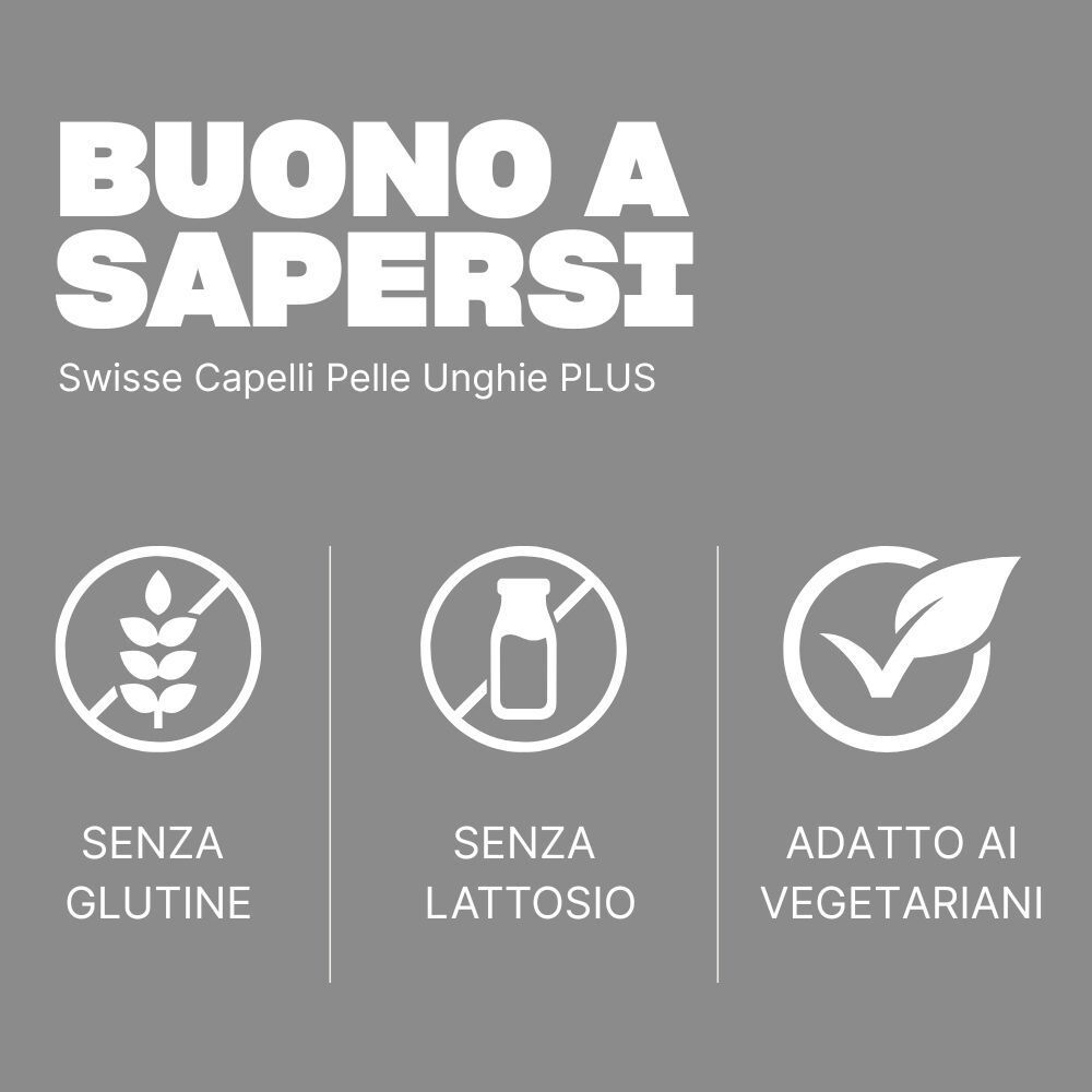 Swisse Capelli Pelle Unghie Plus: Senza glutine, senza lattosio, adatto ai vegetariani.