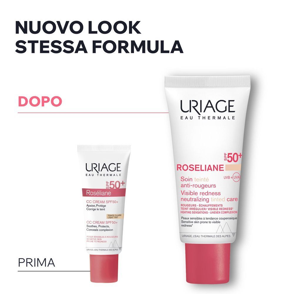 Confronto tra due tubetti URIAGE Roseliane: "Prima" e "Dopo".