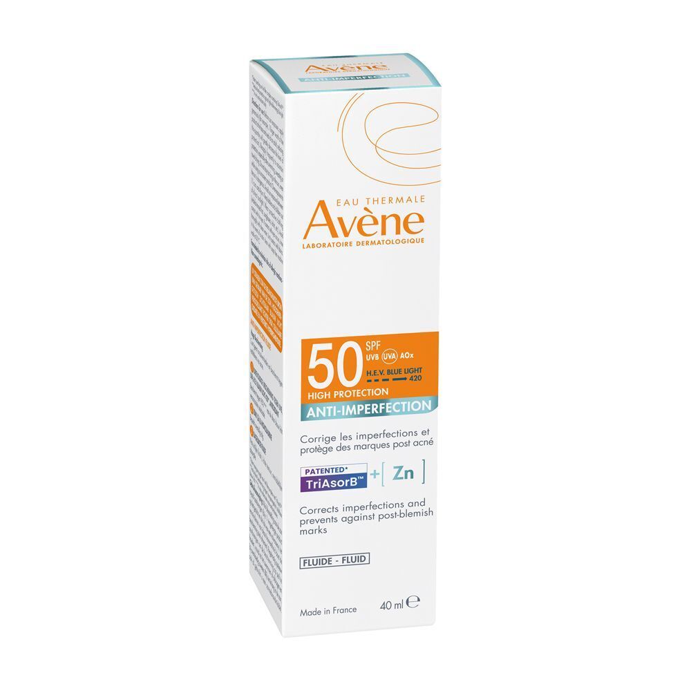 Confezione del fluido anti-imperfezioni Eau Thermale Avène SPF 50.