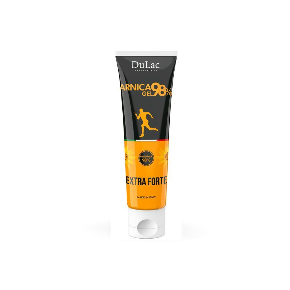 Tubo di Arnica Gel 98% Extra Forte, Made in Italy.