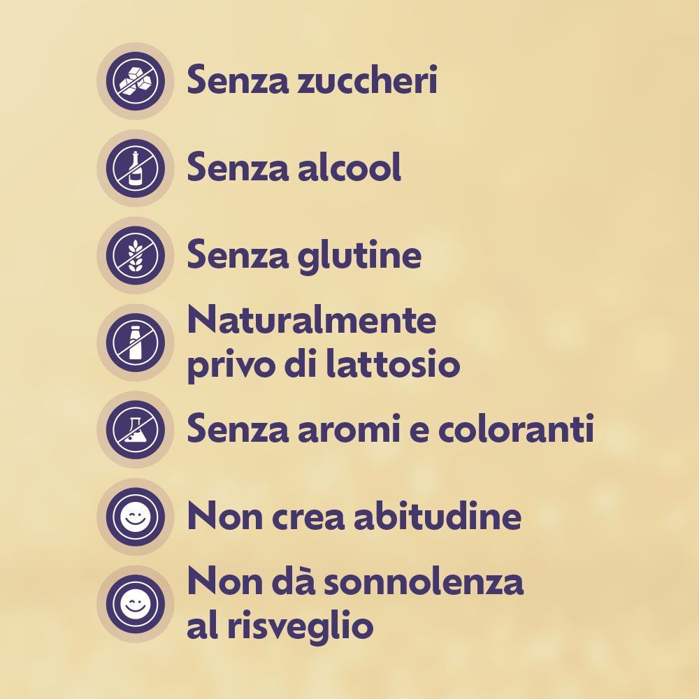 Laila Dormibene Gocce: Senza zuccheri, alcol, glutine, lattosio, aromi, coloranti.