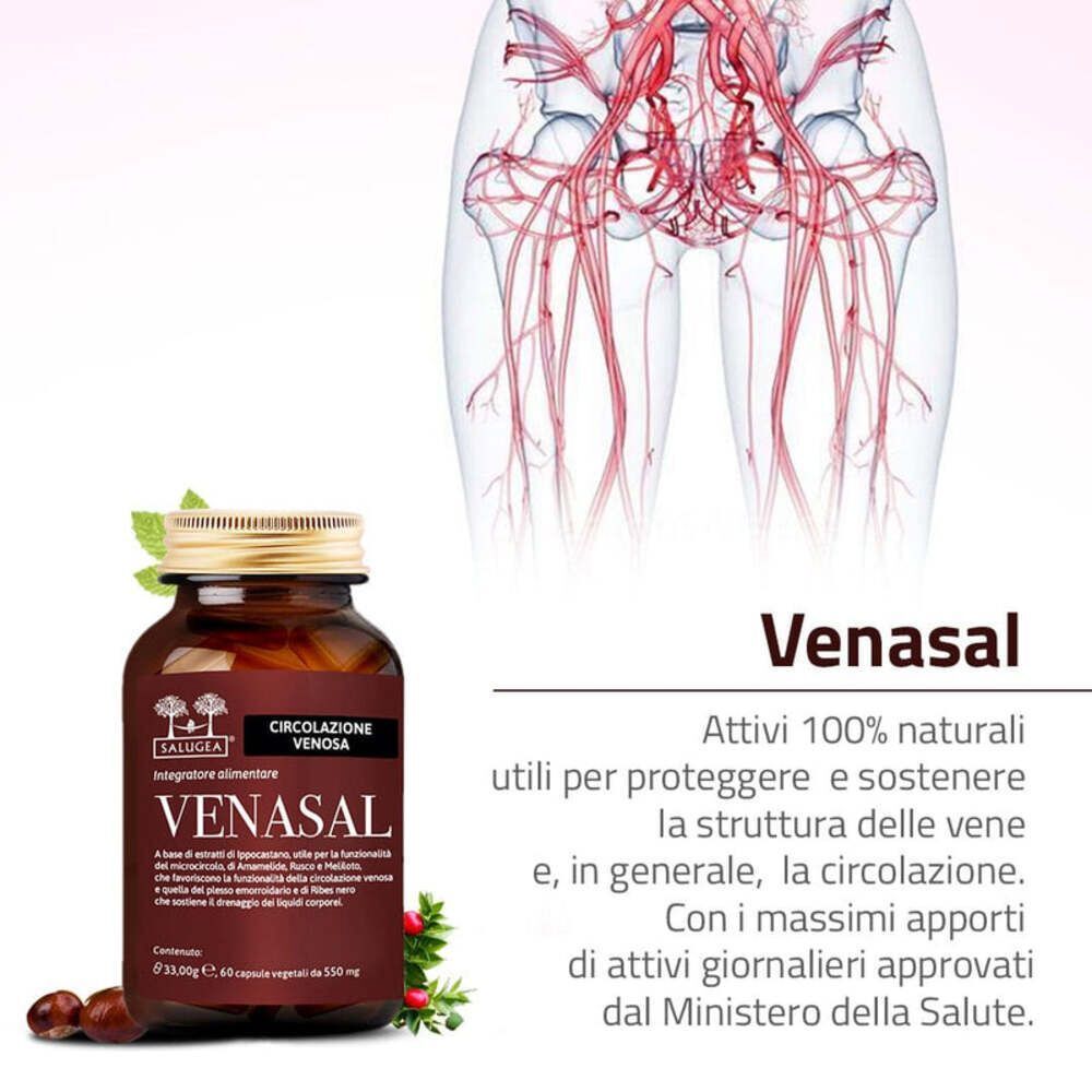 Venasal Salugea: attivi 100% naturali per proteggere e sostenere le vene.