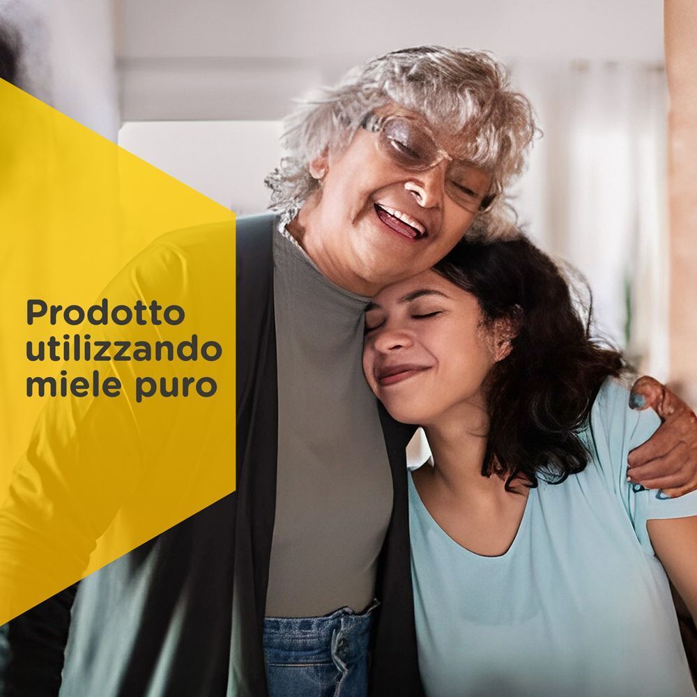 Sciroppo Zarbee's: Prodotto con miele puro. Due donne si abbracciano.
