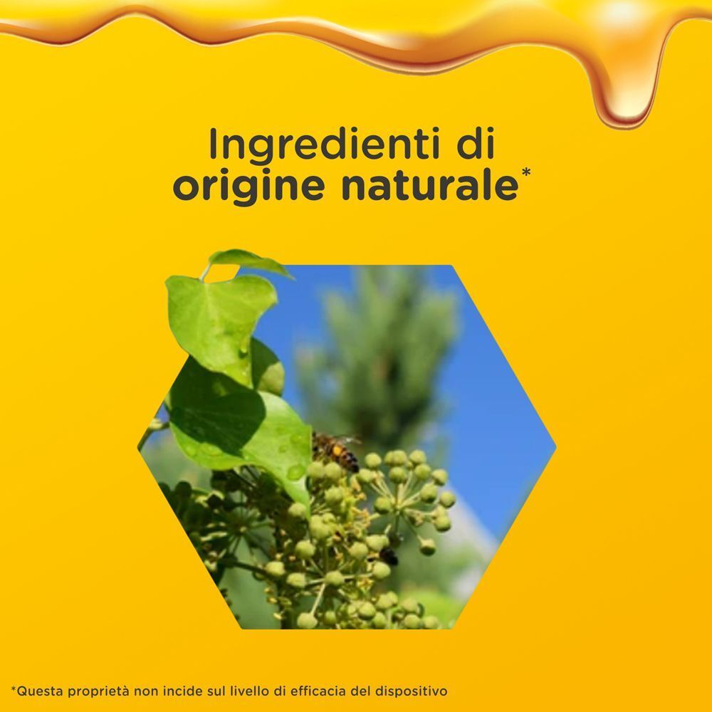 Sciroppo Zarbee's: Ingredienti di origine naturale. Ape su una pianta.