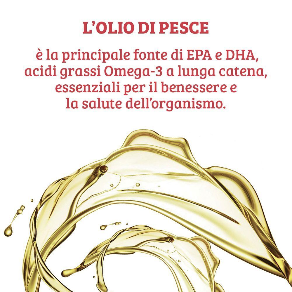 Olio di pesce, fonte di EPA e DHA Omega-3 per il benessere.
