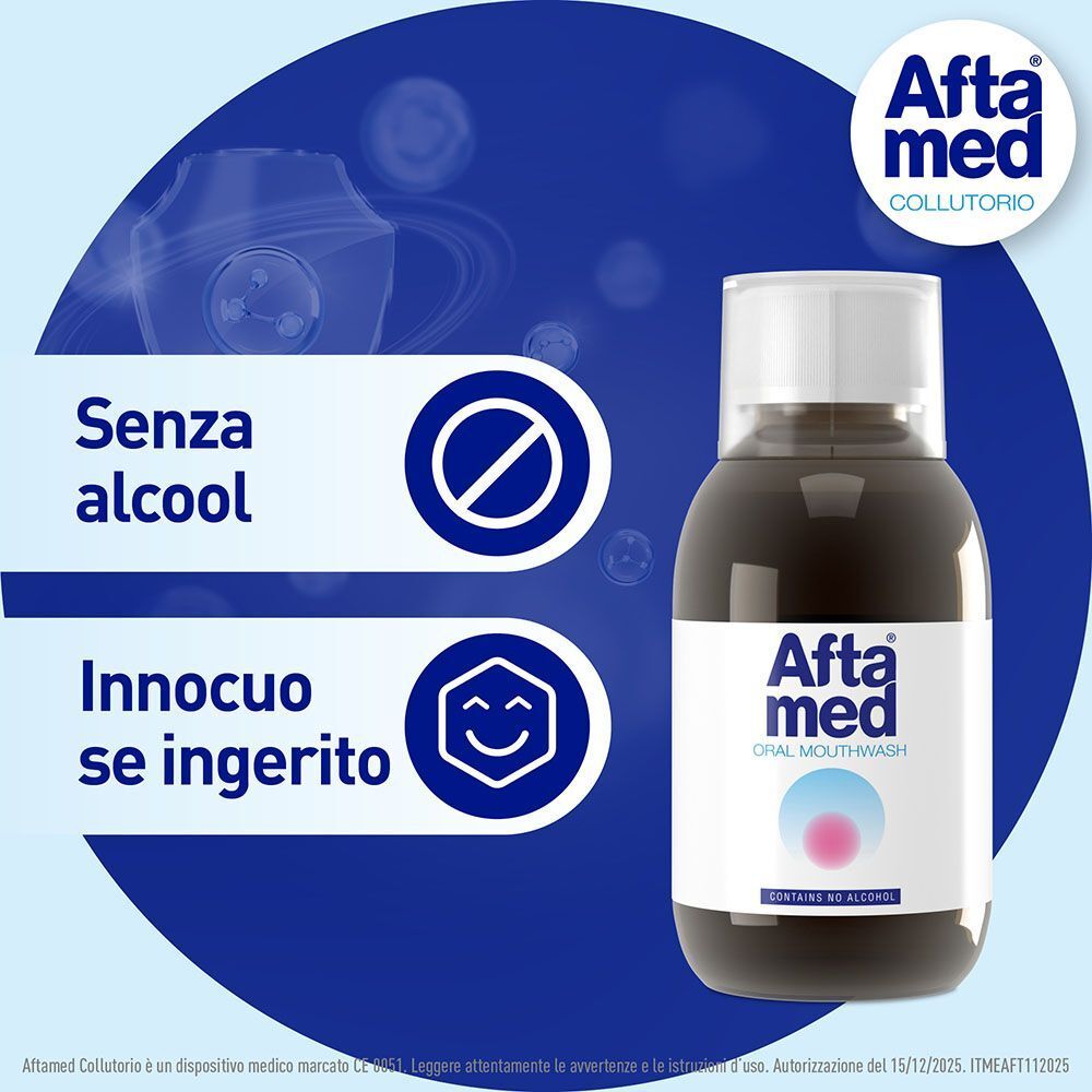Aftamed Colluttorio: senza alcool, innocuo se ingerito.
