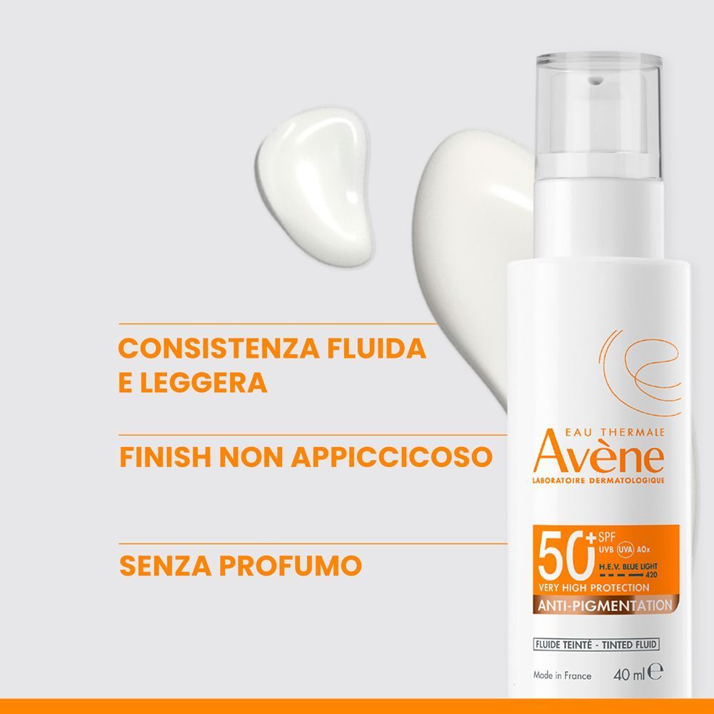 Consistenza fluida e leggera del fluido Avène SPF 50+.