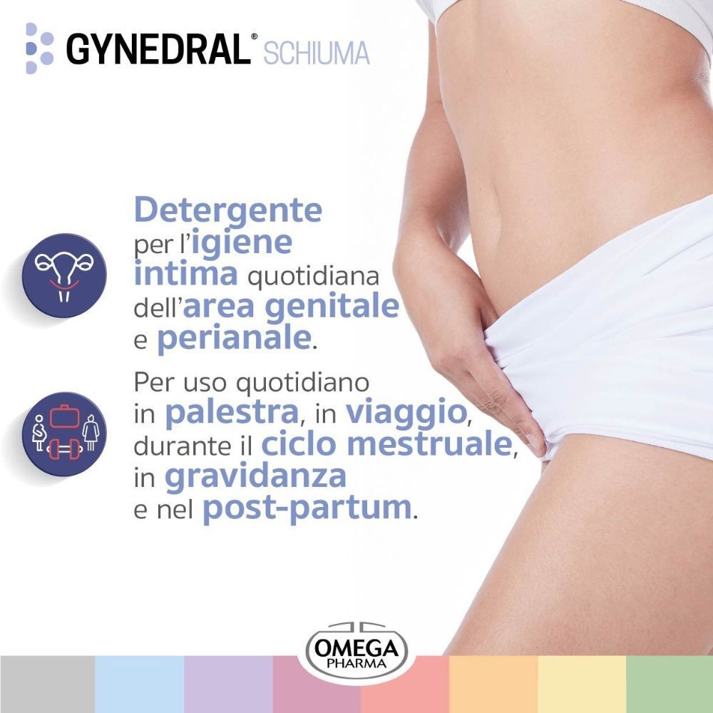 Gynedral Schiuma: Detergente per l'igiene intima quotidiana dell'area genitale e perianale.
