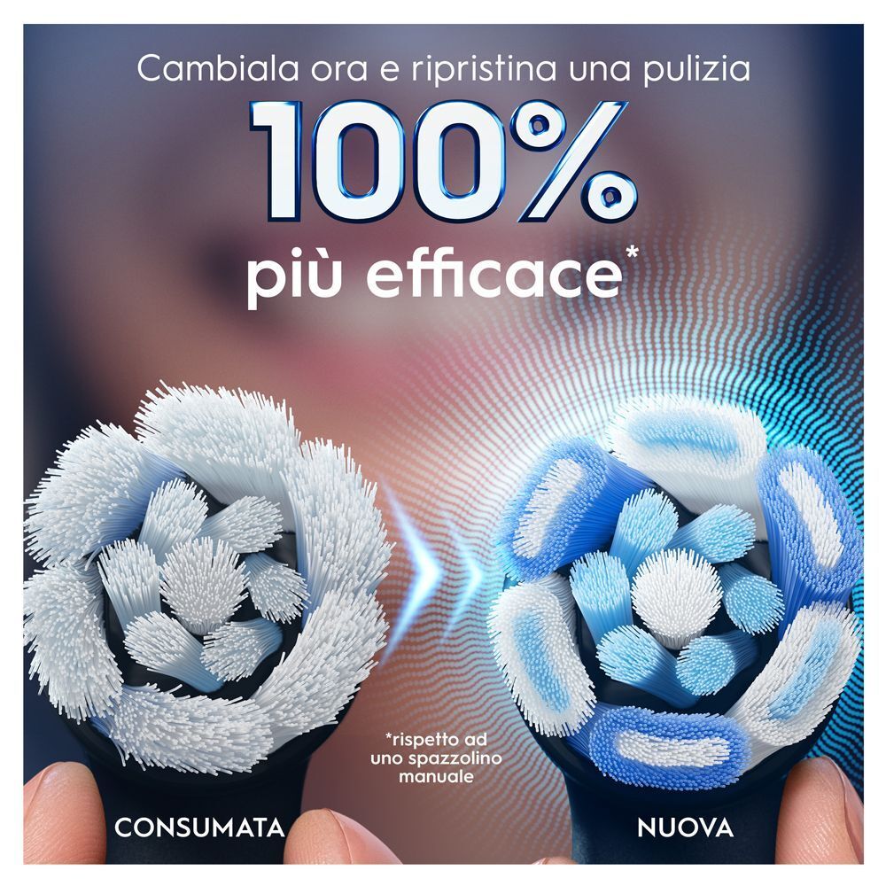 Nuova testina Oral-B iO Ultimate Clean per una pulizia efficace al 100%.