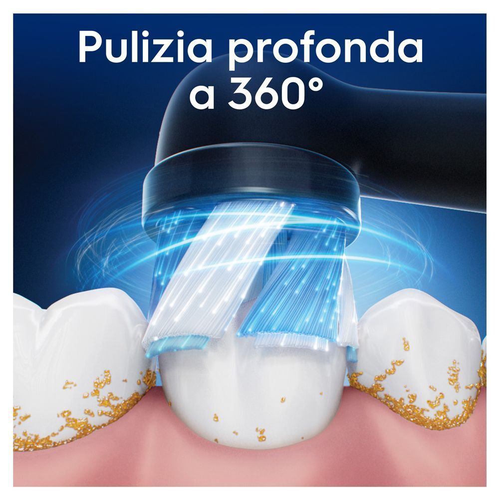 Testina Oral-B iO Ultimate Clean pulisce denti e gengive con tecnologia 360°.