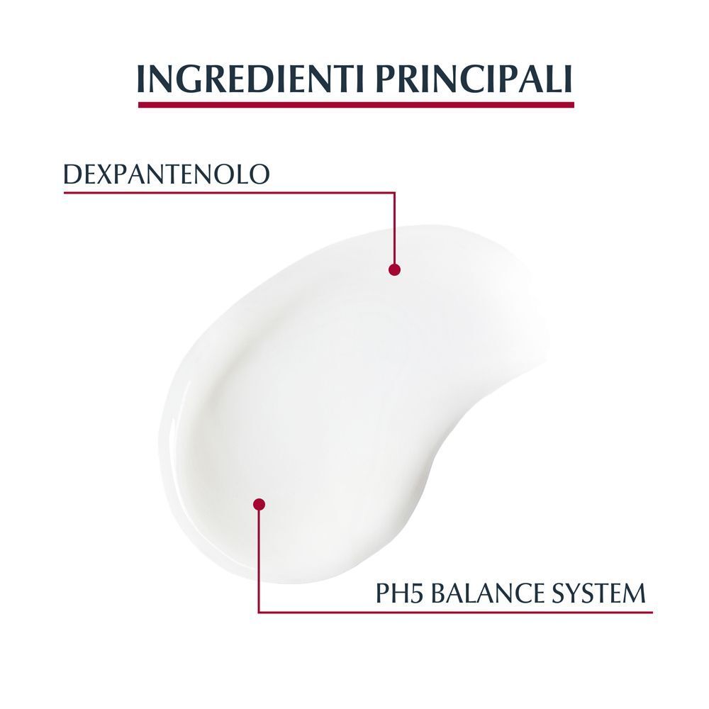 Campione di crema con etichette per Dexpantenolo e Sistema Equilibrio pH5.