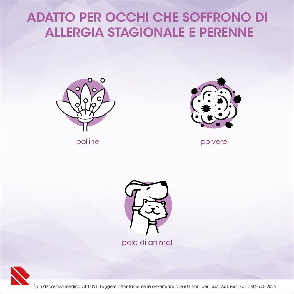 Eumill Allergy: Per allergie oculari stagionali e perenni (pollini, polvere, peli animali).
