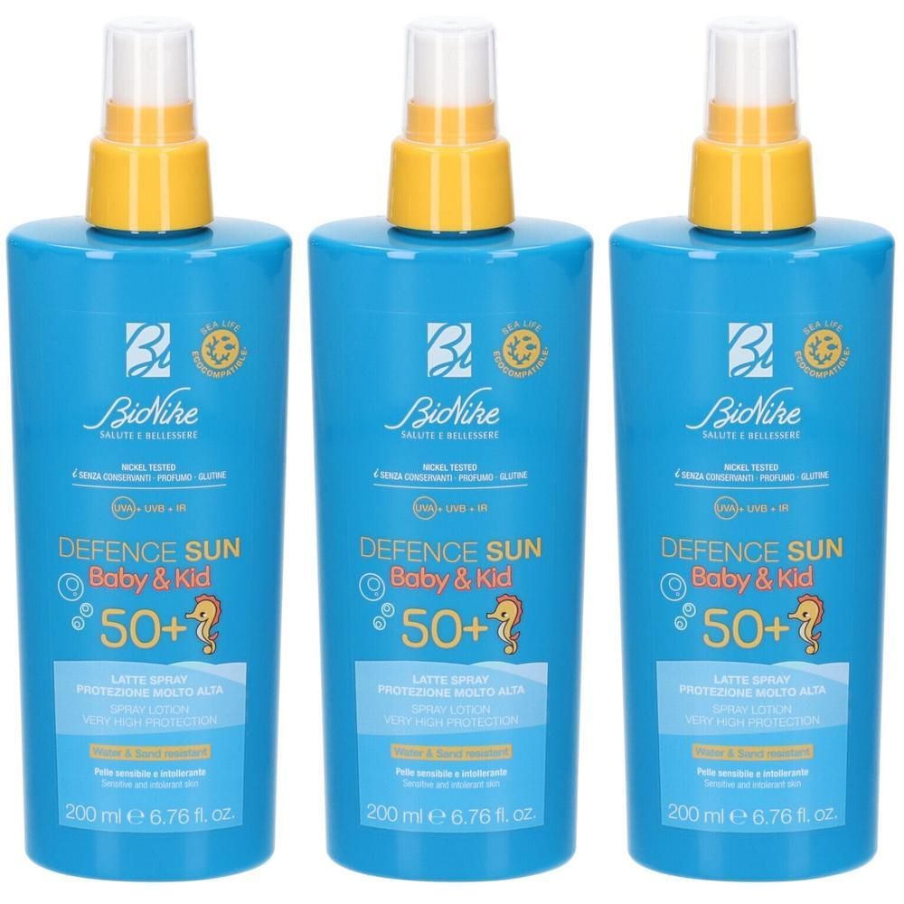 BioNike Defence Sun Pro-Repair 4D SPF 50+ Baby & Kid Latte Spray Protezione Molto Alta per Bambini