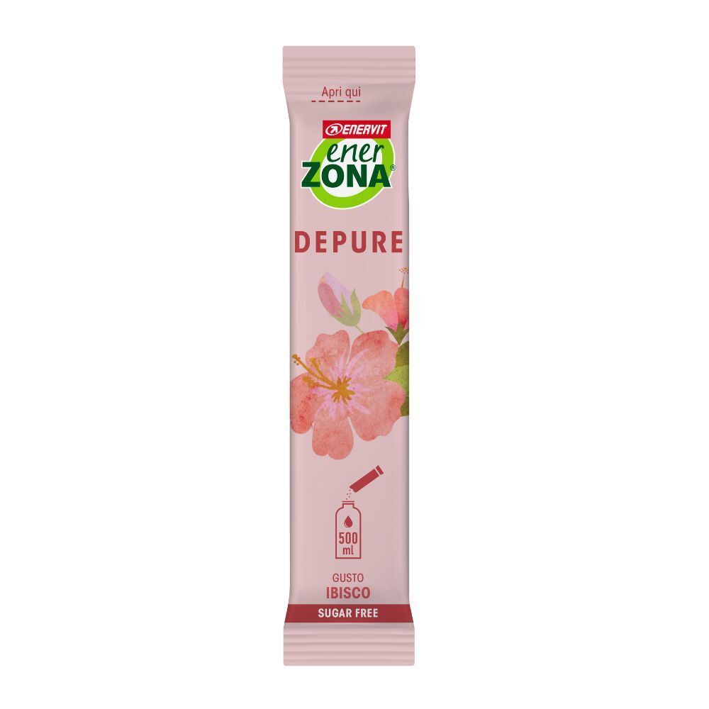 Bustina singola EnerZona Care Depure con disegno floreale e indicazione sugar-free.