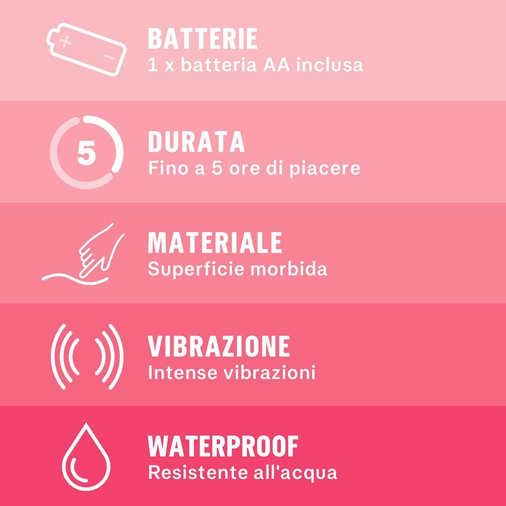 Minivibratore Durex Delight: 1 batteria AA, fino a 5 ore di piacere, superficie morbida, vibrazioni intense, impermeabile.
