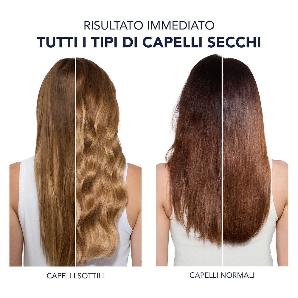 Confronto prima e dopo capelli fini e normali trattati con Phyto 7 Elixir.