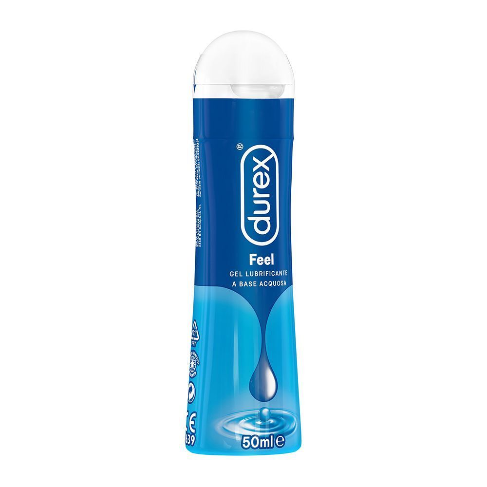 Un flacone di gel lubrificante Durex Feel, 50ml.