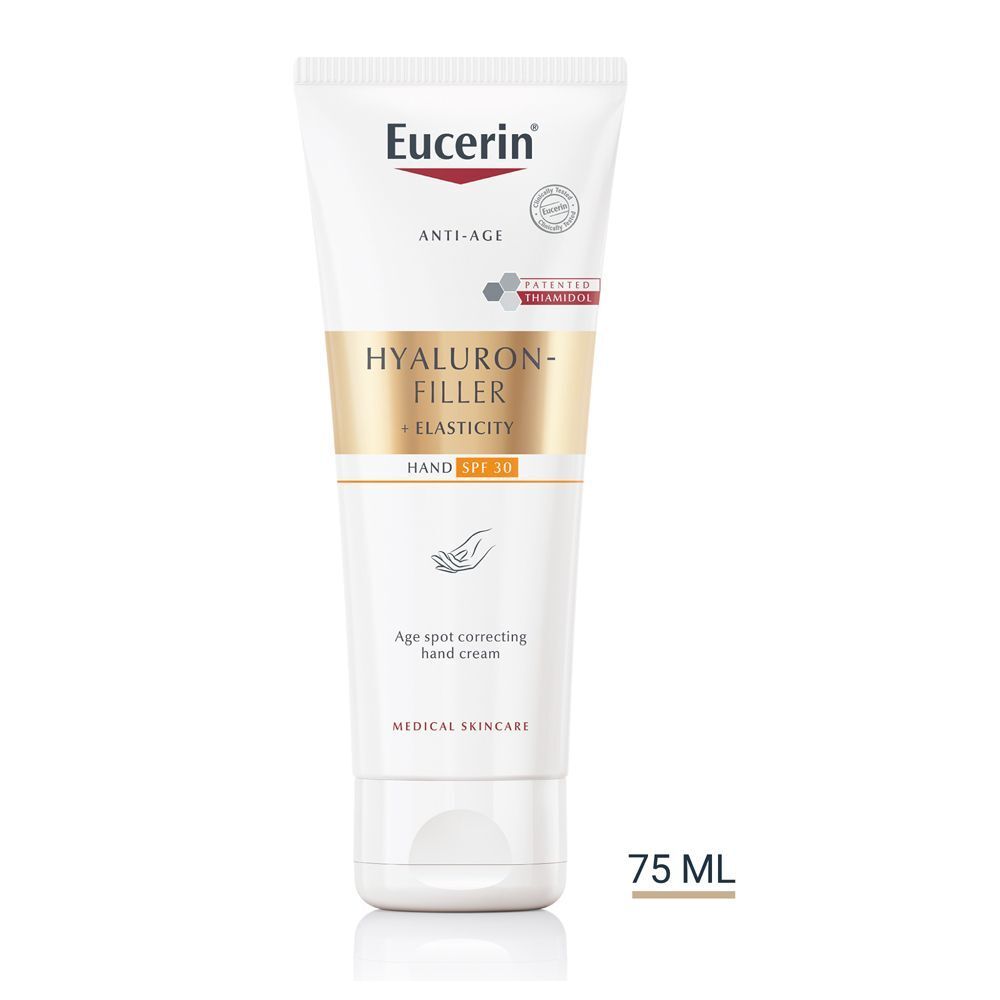 Eucerin Hyaluron-Filler + Elasticity Crema Mani SPF 30, 75 ml.