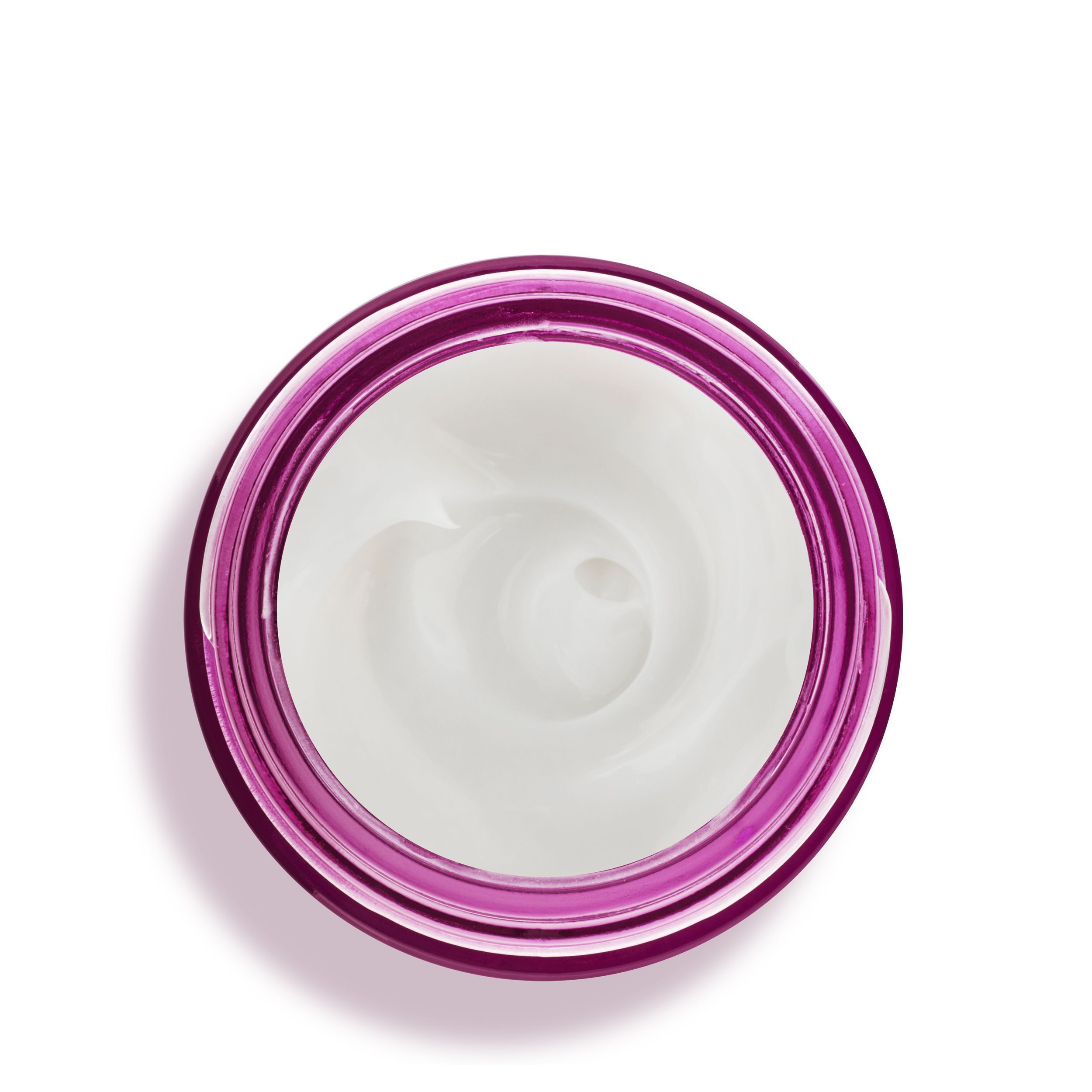 Primo piano di un vasetto aperto di crema viso e collo KORFF 3D Sculpt con crema bianca.